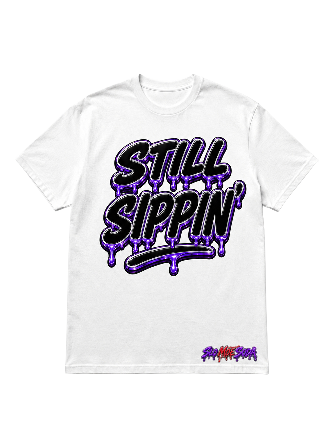 Still Sippin' Tee - Purple & Black