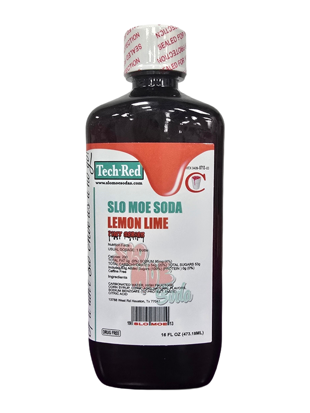 Lemon Lime w/ Tech Red Flavor Soda - 16oz Pint Series