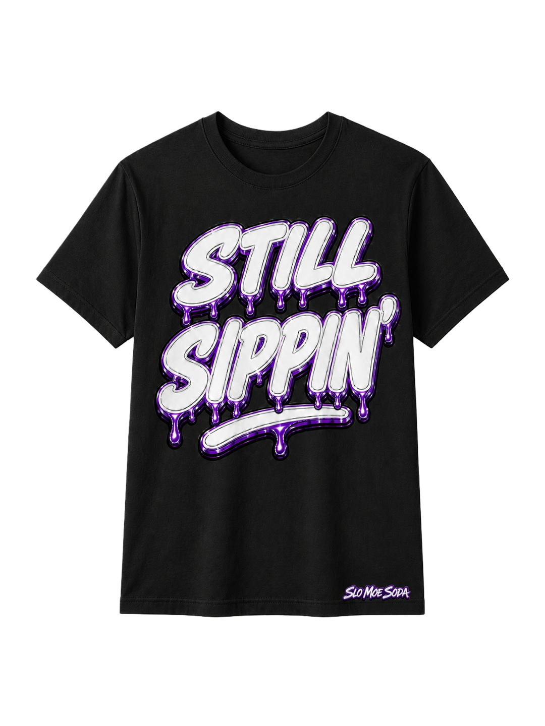 Still Sippin' Tee - Purple & White