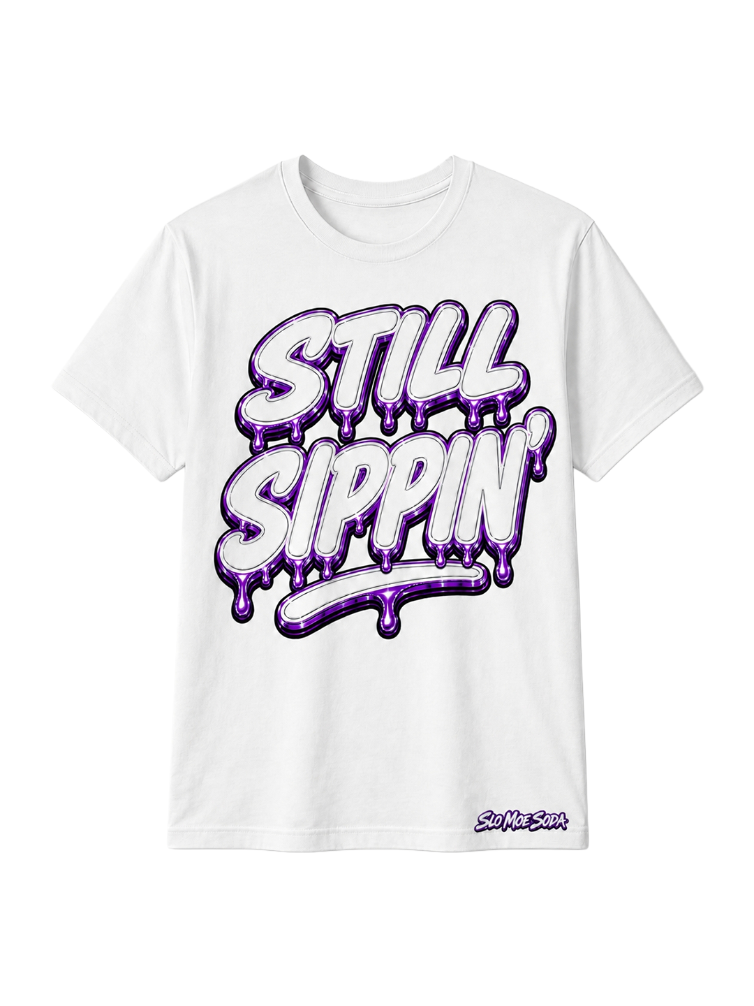 Still Sippin' Tee - Purple & White