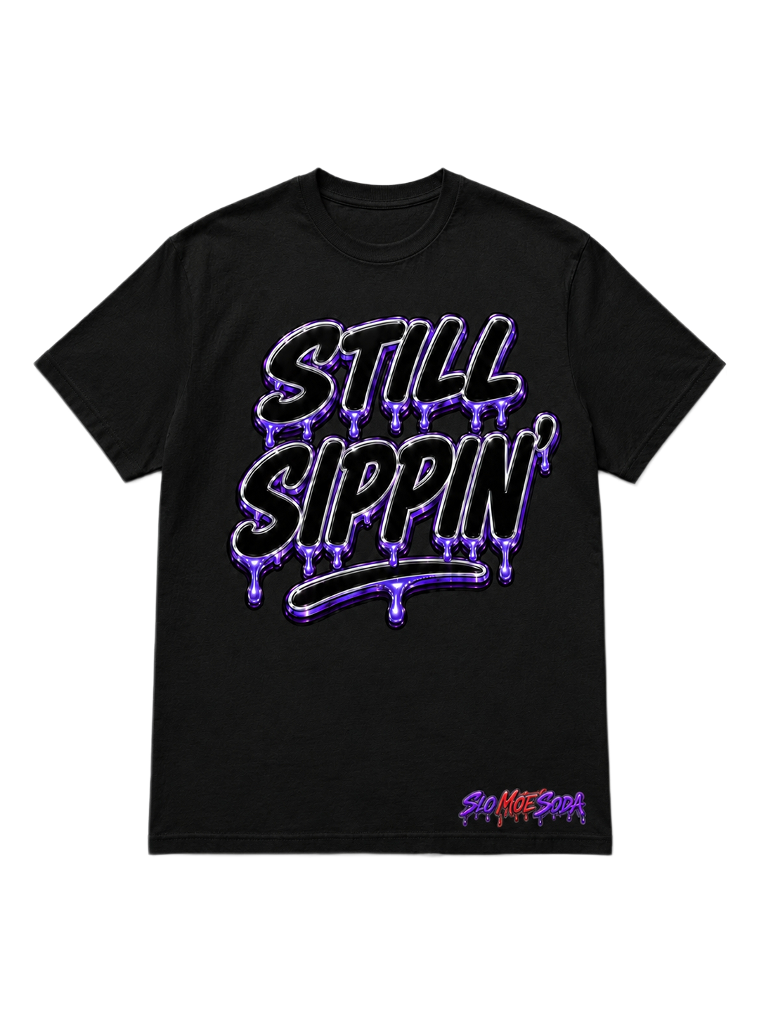 Still Sippin' Tee - Purple & Black