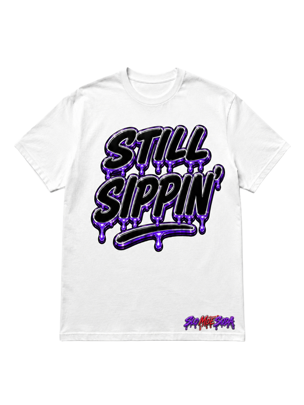 Still Sippin' Tee - Purple & Black